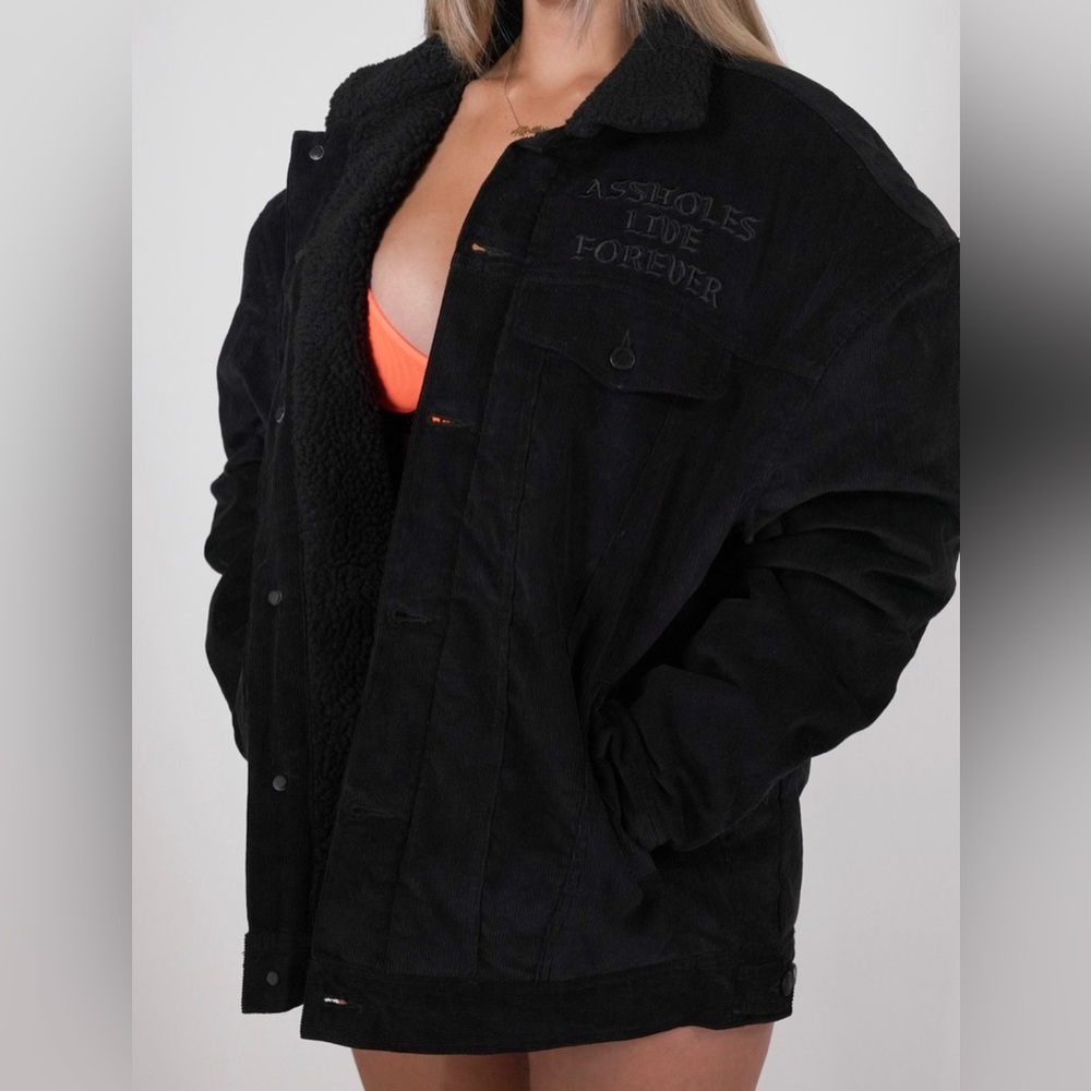 Assholes Live Forever Corduroy and Sherpa Jacket